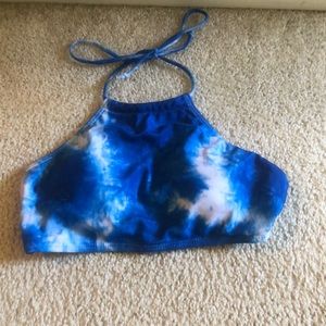 Blue halter top bikini top